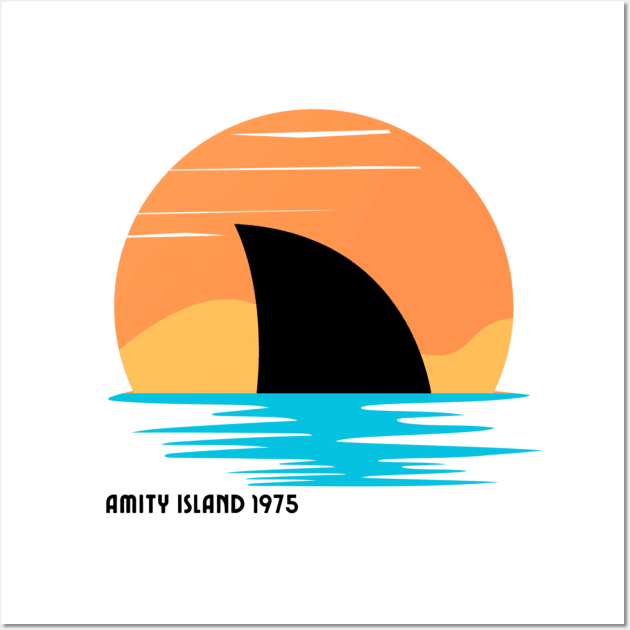 Amity Island Jaws t shirt 1975 Wall Art by FacePlantProductions